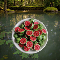 Harsen handgemaakte artistieke watermeloen fruitfiguur 16MM 3D mini ornamenten DIY feeëntuin voedseldecoratie accessoires