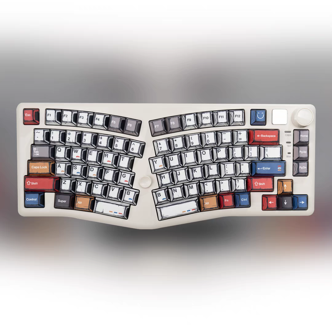 คีย์บอร์ด White-A75 + คีย์แคป Cherry Comic