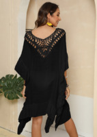 Stock Factory Sexy Sonnencreme Casual Style Kurz Sarong Rüschen Handgemachtes Häkel kleid Sommer Beach wear Poncho Sarong für Frauen