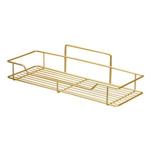 <b>Gold</b> Bathroom <b>Shelf</b> <b>Wall</b> Mounted Storage Rack For Toiletries Personal Care Products Rectangle Shape 4-7.9in Depth - Product Image 5