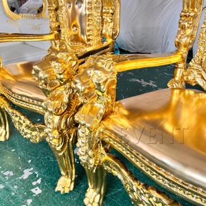 Chaises <span class=keywords><strong>de</strong></span> trône <span class=keywords><strong>de</strong></span> roi et <span class=keywords><strong>de</strong></span> <span class=keywords><strong>reine</strong></span> d'or <span class=keywords><strong>de</strong></span> luxe épousant le roi royal chaises <span class=keywords><strong>de</strong></span> trône <span class=keywords><strong>de</strong></span> chaise <span class=keywords><strong>de</strong></span> mariage pour des événements - Product Image 4