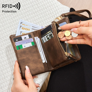 <span class=keywords><strong>Mini</strong></span> của phụ nữ ly hợp ví tiền xu, nhỏ gọn và nhẹ đa chức năng chủ thẻ, đơn giản và giản dị ba lần Ví ngắn - Product Image 2