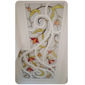 Panneaux de plafond <span class=keywords><strong>en</strong></span> vitrail artistique floral pour l'éclairage résidentiel, <span class=keywords><strong>d</strong></span>ôme de plafond Tiffany <span class=keywords><strong>en</strong></span> vitrail fait <span class=keywords><strong>main</strong></span>, <span class=keywords><strong>d</strong></span>écoration de lucarne - Product Image 4