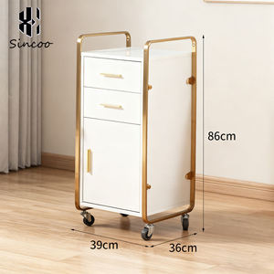 Stainless Steel Gold Salon Hairdressing <b>Trolley</b> with Hairdryer Stand 3 Drawers Easy to Move and Customizable - Product Image 6
