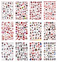Happy halloween gel autocollant pour nail art tatouage, grandes lèvres/paumes, autocollants pour ongles halloween, Offres Spéciales