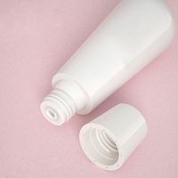 Nouveau Design100ml120ml150ml blanc PET bouteille conique cercle bouteille givré couleur presse mousse pompe bouteille en plastique avec boîte en papier