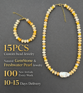 Elegante Collana di Perle da Donna in Acciaio Inossidabile Dorato 18K con Semplice Pietra Naturale Barocca d'Acqua Dolce Girocollo di Perle - Product Image 1