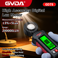 Luxmètre numérique de qualité industrielle GVDA GD75, haute précision, résolution 0,1 LUX, plage de longueur d'onde 320-730 nm, écran LCD rétroéclairé