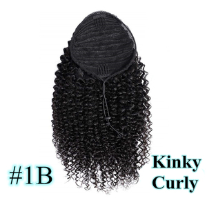 Cola de Caballo con Cordón Ajustable, Cabello Humano Remy, Extensiones de Cabello Indio, Cola de Caballo Envolvente para Afroamericanas - Product Image 6