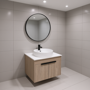 Bathroom Vanity 24 Inch Without Top Modern Design Floor Standing MDF Cabinet Contemporary Style Light Finish - Product Image 2