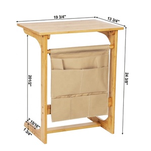 Escritorio portátil de madera para ordenador portátil, mesa de mesita de noche con extremo lateral para café, aperitivos y escritura - Product Image 2
