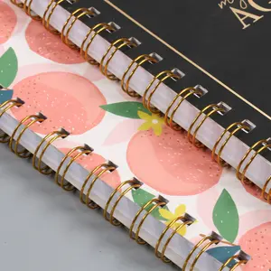 دفتر يوميات لولبي مطبوع قابل للتخصيص للبيع بالجملة دفتر يوميات من ورق القصدير الذهبي دفتر تخطيط أدوات مكتبية