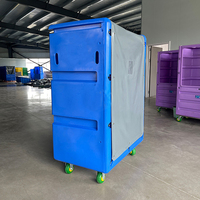 Technologie de rotomoulage en plastique hôpital hôtel grande cage chariot blanchisserie ménage service chariot chariot avec roue