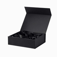 Boîtes d'emballage de luxe pour perruques de cheveux humains fantaisie en dentelle tressée en forme de livre avec revêtement UV personnalisé et feuille d'or, ensemble avec sac en satin