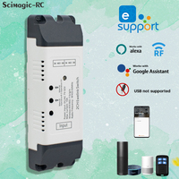Ewelink F0903 Interrupteur intelligent universel pour la domotique, contrôleur de porte de garage intelligent WiFi 2CH Ewelink 7-32V RF 433MHz sans USB