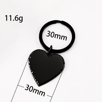 Porte-clés en acier inoxydable Ywyougang en forme de cœur, avec bord perlé, pendentif gravable, style vintage, dessin animé, 4 couleurs, cadeau personnalisé DIY