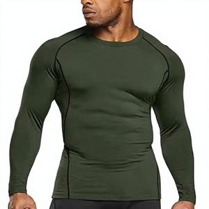 Men's Long Sleeve Compression <b>Shirt</b> Slim Fit Neck Solid Colors Smart Casual Spandex/Polyester Quick Dry Breathable Gym <b>Shirt</b> - Product Image 1