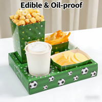 Ensemble de fête jetable personnalisé boîte papier avec coupe du monde de football pour bar et restaurant sur le thème du sport