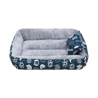 Canapé-lit pour animaux de compagnie en coton PP avec impression de dessin animé, personnalisable avec logo OEM, marque privée, pour chiens et chats, commande en gros, faible MOQ, fournisseur d'articles pour animaux.