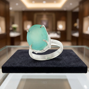 925 Solid Sterling <b>Silver</b> Natural Oval Cut Chalcedony Gemstone <b>Rings</b> Handmade Wedding Fine Jewelry - Product Image 3
