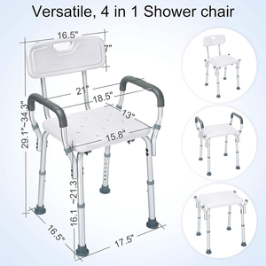 Chaise de bain rétractable réglable en hauteur en alliage d'aluminium durable et antidérapante <span class=keywords><strong>pour</strong></span> personnes âgées et femmes enceintes - Product Image 2