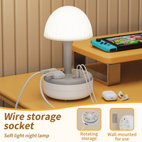 Multiprise standard américaine avec lampe de table et veilleuse, 4 prises CA, port de charge USB Type-C PD, lampe de bureau pour la maison et le bureau