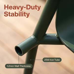 Set <span class=keywords><strong>Tavolo</strong></span> e Sedie da Giardino per Esterni, Design Minimalista, Telaio in Metallo Verniciato a Polvere Resistente ai Raggi UV, Seduta in PP per Patio e Cortili - Product Image 5