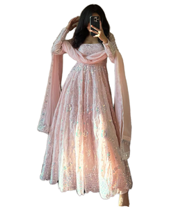 ชุดแต่งงานฤดูหนาวสไตล์อินเดียขายดี งานปักเลื่อมหนัก ผ้าโมดอล ทรงสลิมฟิต ระบายอากาศได้ดี เหมาะสำหรับงานปาร์ตี้ - Product Image 1