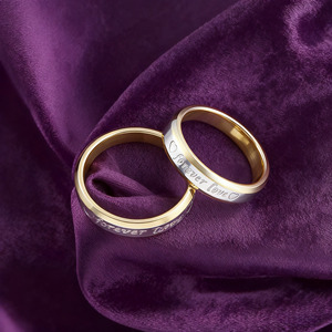Anillo de Acero de Tungsteno con Grabado Láser, Plateado y Dorado, con Logotipo OEM, <span class=keywords><strong>para</strong></span> <span class=keywords><strong>Hombre</strong></span> y Mujer, Anillo de Pareja, Anillo de Boda, Regalo de Moda, Venta de Fábrica - Product Image 2