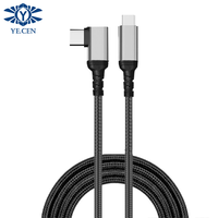 Câble USB C vers USB C, chargeur de type C, cordon de charge rapide, câble de charge angulaire, charge rapide en nylon pour Samsung Galaxy S10 S9