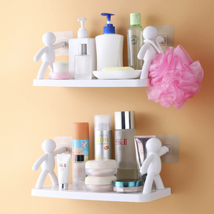Étagère de rangement murale en plastique au design moderne pour petite personne, idéale pour la cuisine, la salle de bain et la maison - Product Image 1