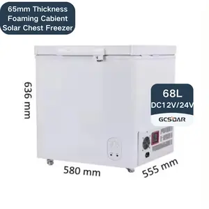 GCSOAR 38W 68L DC 솔라 체스트 냉동고 태양열 냉장고 태양열 배터리 사용 또는 추가 AC 어댑터 220v
