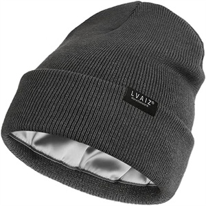 Tùy Chỉnh Biểu Tượng Unisex Dệt Kim Còng Satin Lót Mùa Đông Beanie <span class=keywords><strong>Hat</strong></span> Lụa Satin Lót Beanie <span class=keywords><strong>Hat</strong></span> Cho Phụ Nữ Người Đàn Ông Satin Lót Beanie - Product Image 5