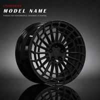 Nouvelle jante en alliage d'aluminium forgé, multi-rayons, maille nid d'abeille, noir brillant, logo personnalisé, jante de voiture 16-22 pouces 5x114.3, rétrofit/amélioration