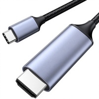 Cable UGREEN CM565 USB-C a HDMI 2.1, 8K 60Hz, 4K 240Hz, 48Gbps, HDR, HDCP2.3, Thunderbolt 3/4, Trenzado de Nailon, Gris, 3.3/6.6/10 Pies