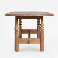 Ensemble de table à manger de style américain, bois foncé, chaise de salle à manger rétro pour hôtel, bureau créatif, studio d'écriture, rectangulaire, rustique