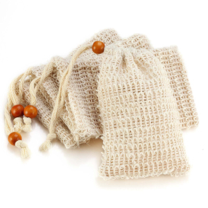 Custom Exfoliating Foaming <b>Net</b> <b>Mesh</b> Soap Bag Natural Sisal Soap Saver Bag Pouch for Shower - Product Image 1