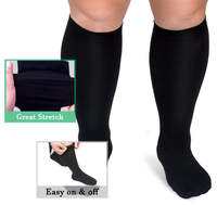 Chaussettes de compression à coupe ras du cou grande taille pour femmes, hommes et jeunes, 20-30 mmHg, mollets extra larges, antibactériennes, respirantes, soutien de la circulation