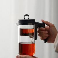 Tasse à thé transparente à commande d'eau à un bouton, en verre borosilicate de haute qualité, avec filtre magnétique, pour la séparation du thé, vaisselle à thé pour la maison