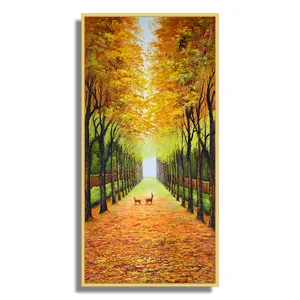 Grosir jatuh lukisan pemandangan-Lukisan Pemandangan Daun Jatuh Musim Gugur Lukisan Dekorasi Lorong