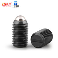 Boule noire en acier au carbone, pilier à ressort à extrémité plate, plongeur à bille en acier, vis à tête hexagonale, vis sans tête