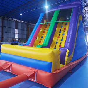 Parcours d'obstacles gonflable commercial pour adultes, avec toboggan et mur d'escalade, en PVC, 6m x 7m - Product Image 2