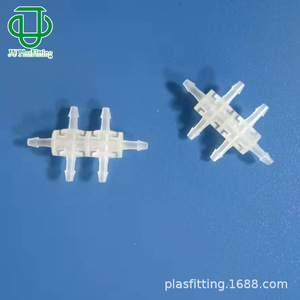 ข้อต่อเจียวยูแบบหกทาง ผลิตจากพลาสติก PP ขนาด 1.6-3.2 มม. สีเทา สำหรับท่ออ่อนแบบยืดหยุ่น ใช้ได้กับท่ออเนกประสงค์ - Product Image 4