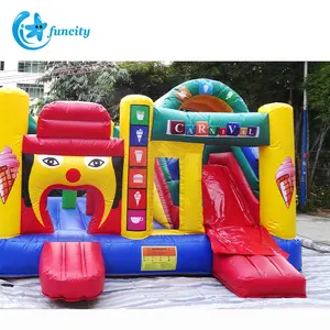 Clown Inflatable Bouncy Castle Combo kids jumping castle inflatable clown slide combo inflatable air jumper bouncer with slide