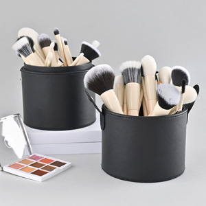 Juego de brochas de maquillaje profesional de pelo de cabra Beige de 42 Piezas formas completas para aplicación facial brocha de maquillaje completa de artista gratis - Product Image 4