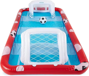 Popular parque infantil inflable de PVC para exteriores con pelota de fútbol, barra de piscina flotante de voleibol para niños, piscina a granel - Product Image 4