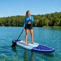 Vente flash : SUP gonflable Drop Stitch 11' x 33" avec pompe, planche à pagaie bleu marine, kit complet, polyvalent, yoga