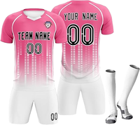 Setelan Jersey Sepak Bola Pria 100% Poliester 2 Potong, Bernapas, Seragam Sepak Bola Atasan Celana Pendek, Cepat Kering, Latihan Tim