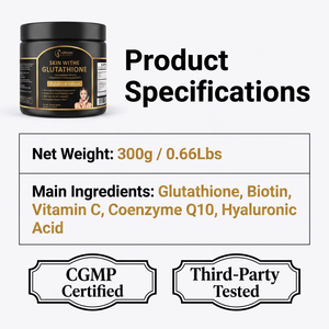 Complément alimentaire en poudre de glutathion de marque exclusive contenant de la biotine, de la vitamine C, du collagène et favorisant le blanchiment de la peau - Product Image 4