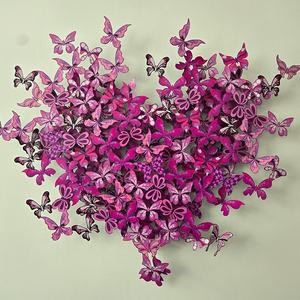 Décoration murale en métal 3D personnalisée, sculpture exquise de papillon, « Mon cœur bat à tout rythme », pour la maison ou le bureau - Product Image 3